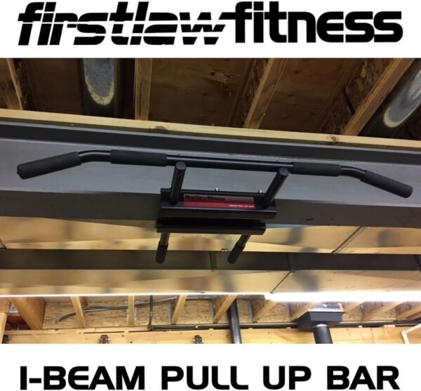600 LBS Weight Limit - I-Beam Pull Up Bar - Straight Long Bar - Durable Rubber Grips - Red Label - Made in the USA! - Image 5