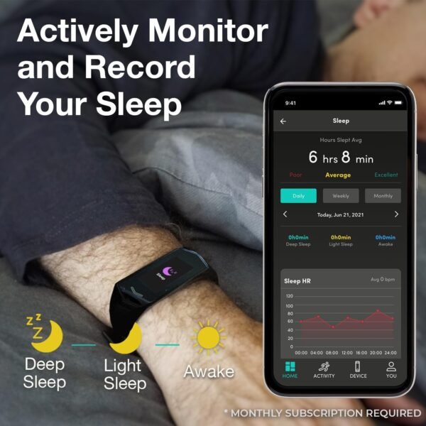 Kore 2.0 Elite Fitness Tracker - Calories Burned, Sleep Monitoring, Step Counter, Heart Rate Monitor Watch | 7 Days Battery, Slim, Water Resistant Activity Trackers and Smartwatches for iPhone Android - Image 4