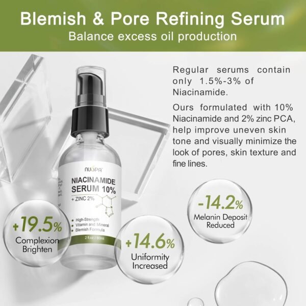 Organic Vitamin C Serum for Face Neck Eyes with Hyaluronic Acid Dark Benifits for Circles Age Spots Pore Cleanser Acne Scars Sun Damage Corrector Plump Skin Organic Anti Aging Serum (60ML) - Image 5