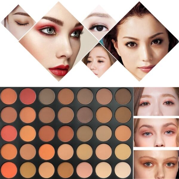 35 Colors Pro Pigmented Matte Shimmer Nature Eye Shadow Make up Palettes Nude Beauty Cosmetics Pallet by Everfavor (Warm Natural) - Image 6