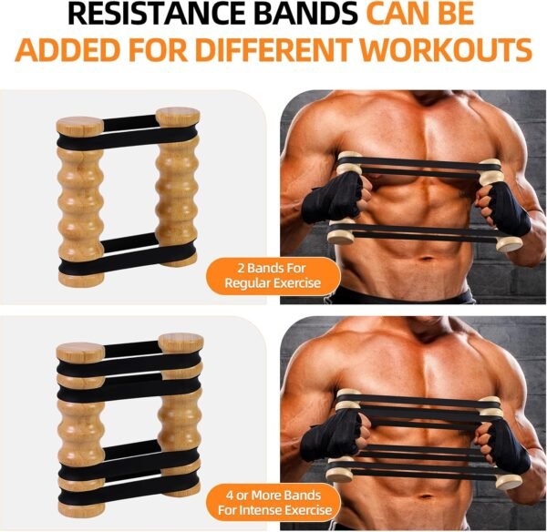 Rip Stick Upper Body Workout Equipment, 8PCS Adjustable Resistance Bands with Wooden Handles, Training Home Gym，Portable Exercise Equipment - Image 4