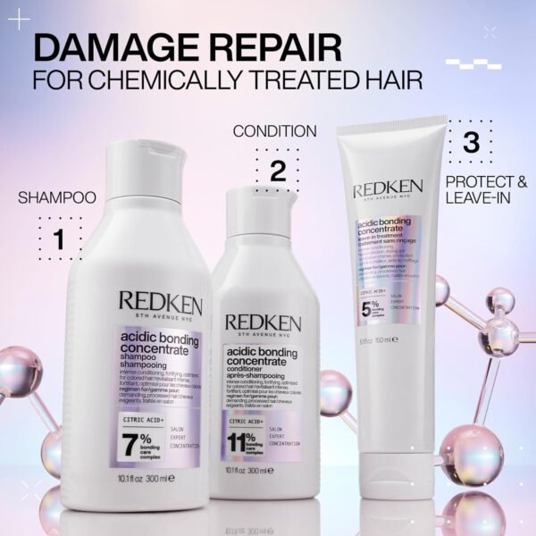 Redken Bonding Leave In Conditioner for Damaged Hair | Hair Repair | Strengthens Weak and Brittle Hair | Acidic Bonding Concentrate | Leave In Treatment | For All Hair Types - Image 8
