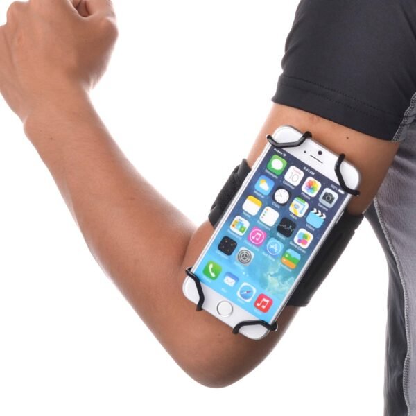 TFY Sport Armband + Key Holder for 4 to 5.5 Inch Cell Phone - iPhone 15/14 / 13/12 / 11 / X/XR / 8/7 / SE - Samsung Galaxy S4/ S5 / S7 / Note 2 and More - (Black & Black Belt) - Image 2