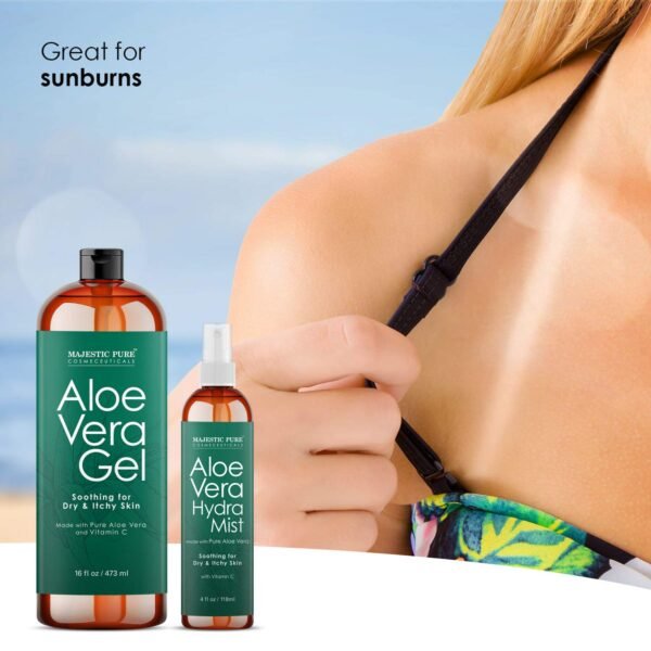 Majestic Pure Aloe Vera Gel and Mist Super Combo - 16 oz Gel and 4 oz Hydra Spray - 100 Percent Pure and Natural Cold Pressed Aloe Vera for Hair Growth, Face, Body and Skin - Image 4