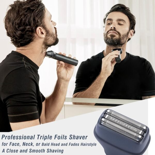 Beard Trimmer for Men Barbers Grooming Kit - Pro 5-in-1 Electric Foil Shavers Hair Clippers Set - Mens Body Razors Waterproof Wet/Dry Nose Ear Mustache Hair Trimmer Removal with Rechargeable Dock - Image 6