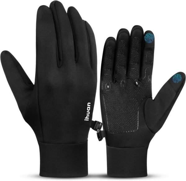 ihuan Thin Winter Running Gloves for Women Men, Sensitive Touchscreen Fingers for Cold Weather, Windproof Thermal Material for Working and Outdoor Sports, Soccer Cycling Camping Hiking Driving. - Image 2