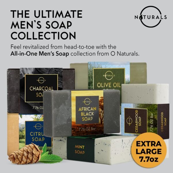 O Naturals Activated Charcoal Soap Bar for Men and Women - Detoxifying, Moisturizing, and Vegan - 4 oz - Image 3