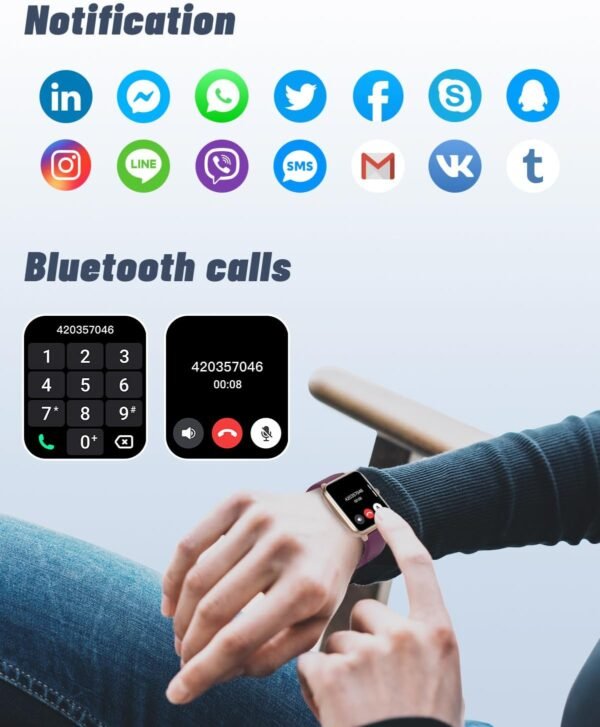 GRV Smart Watch for iOS and Android Phones (Answer/Make Calls), Watches for Women IP68 Waterproof Smartwatch Fitness Tracker Watch with Heart Rate/Sleep Monitor Steps Calories Counter (Dark Purple) - Image 4
