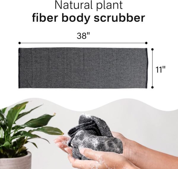 Yiclick Exfoliating African Net Sponge - Exfoliating Body Scrubber Exfoliator, Exfoliating Washcloth Towel, Exfoliate Rags Wash Cloth Loofah Sponge for Body Scrub, Back Scrubber (Black) - Image 7