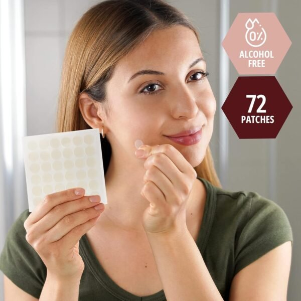 MED PRIDE Hydrocolloid Dressing Acne Pimple Patches 72 Pack – Clear 12mm Overnight Spot Patches – Sterile, Alcohol-Free Stickers Reduce Pus, Oil & Swelling - Image 3