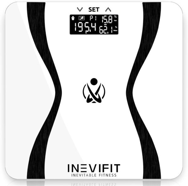 INEVIFIT Body-Analyzer Scale, Highly Accurate Digital Bathroom Body Composition Analyzer, Measures Weight, Body Fat, Water, Muscle & Bone Mass for 10 Users. Includes Batteries - Image 2