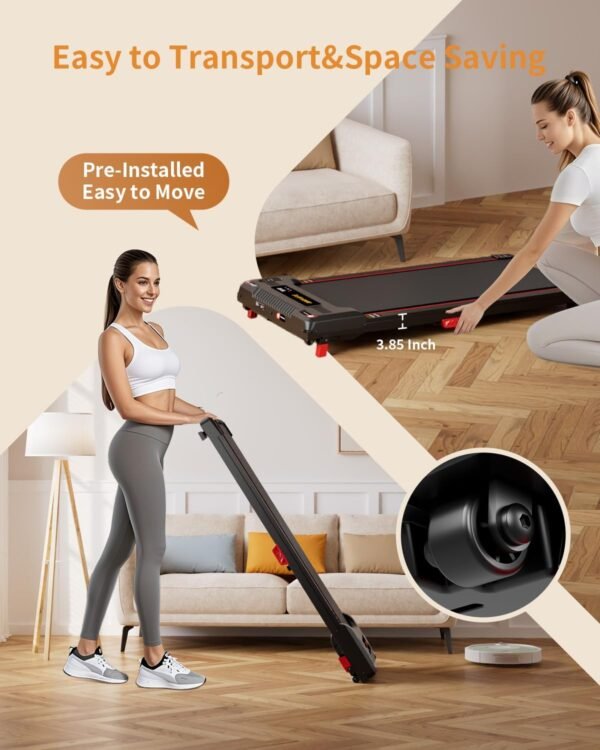 Walking Pad Treadmill, Anylife Incline Walking Pad Under Desk Treadmill 330lb Capacity, 2.5HP Portable Treadmills for Home, Compact Treadmill Small Running Pad with LED Display, Remote Control - Image 8