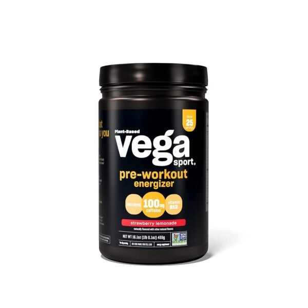 Vega Sport Pre-Workout Energizer, Strawberry Lemonade - Pre Workout Powder for Women & Men, Supports Energy and Focus, Electrolytes, Vegan, Keto, Gluten Free, Non GMO, 1.1 lbs - Image 2