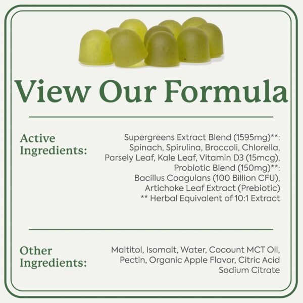 Plant People WonderGreens Veggie Gummies Super Greens with Probiotics Multivitamin Support Gummy for Wellbeing, Energy, Immune and Gut Health, Green Apple Flavor (60 Count) - Image 9