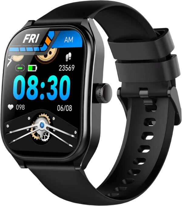 Curve Smart Watch for Men Women Answer Make Calls, 2.01" Fitness Tracker with 100 Sport Modes, Step Counter Heart Rate Sleep Tracker Accurate, IP68 Waterproof Fitness Watch for Android iOS, Black - Image 2