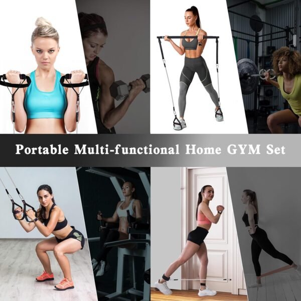 Pilates Bar Kit with Resistance Bands,Pilates Bar with Stackable Bands Workout Equipment for Legs,Hip,Waist and Arm,Exercise Fitness Equipment for Women & Men Home Gym Yoga Pilates - Image 5