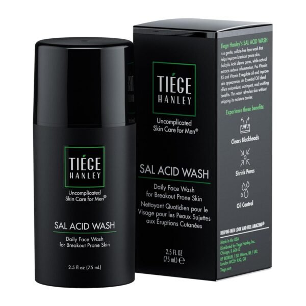 Tiege Hanley Salicylic Acid Cleanser for Men - Gentle & Deep Cleansing Acne Face Wash for Clear Skin - Prevent Breakouts & Helps Control Oil Production, Minimizing Blackheads & Reduce Pore Size - Image 2