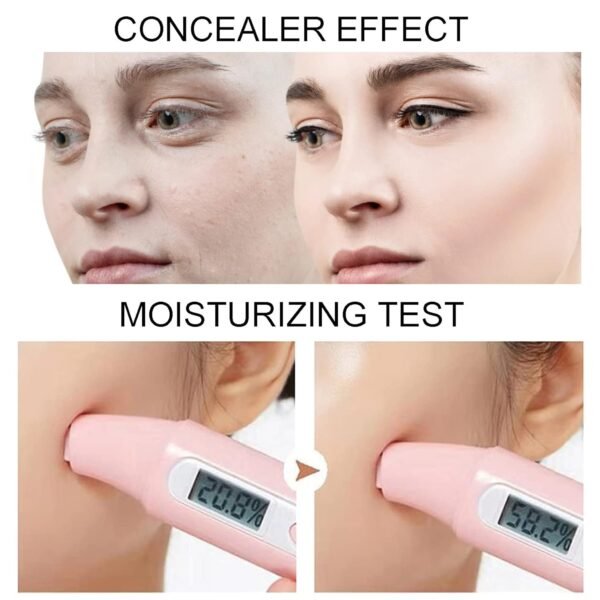 Mushroom Head Air Cushion CC Cream,CAHIUYOA BB Cream Foundation Full Coverage Concealer Long Lasting Liquid Matte Makeup Foundation with Mushroom Makeup Sponge-Natural - Image 6
