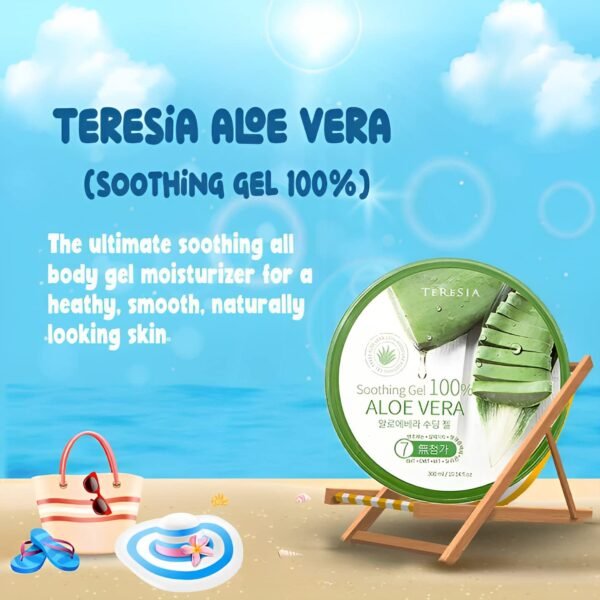Teresia Aloe Vera Soothing Gel 300ml (2 Pack) | Made with 100 Percent Pure Aloe Vera - Organic Aloe Vera Gel Moisturizer for Face, Skin, Hair & Sunburn Relief - Image 5
