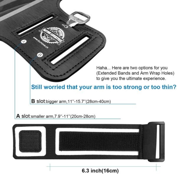 Armband for Google Pixel 9/9 Pro,8a/8, 7a/7, 6a/6, 5a/5, Gym Running Workouts Sports Phone Arm Band,with Card Holder (Black) - Image 9