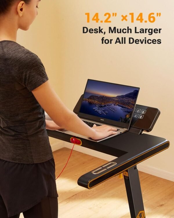 UREVO Portable Folding Treadmills for Home, Max 3.0 HP Running Walking Treadmill with 12 Pre Set Programs and Wider Tread Belt, Adjustable Display, Pause Detection - Image 3
