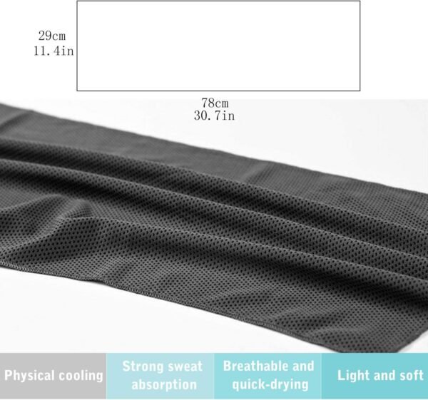 INNOLIFE 6 Pack Cooling Towels Breathable Ice Towel for Sports, Gym, Fitness, Running, Hiking, Yoga - Black - Image 3
