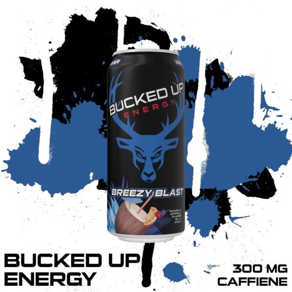Bucked Up Energy Drink 300mg (Breezy Blast) (12 CT) - Image 5
