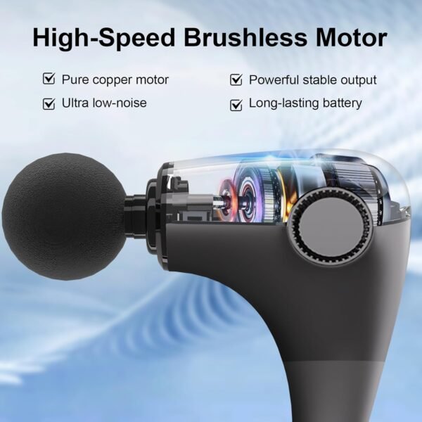Massage Gun with Extension Handle,Massage Gun Deep Tissue 10mm,Back Massager for Pain Relief Deep Tissue for Shoulder Neck Waist Legs,Percussion Muscle Massage Gun with 4 Massage Heads 5 Speed Level - Image 5