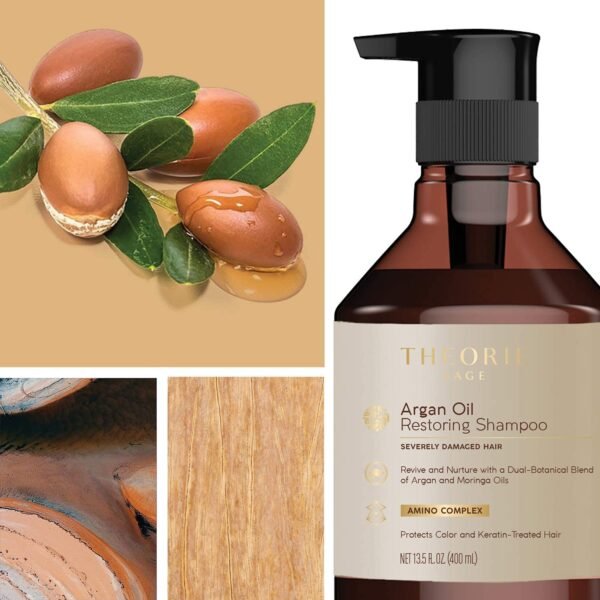Theorie Argan Oil Ultimate Restoring Conditioner - Nutrient-Rich & Sulfate Free Restorative Haircare, Safe for Color & Keratin Treated Hair - 800mL - Image 4
