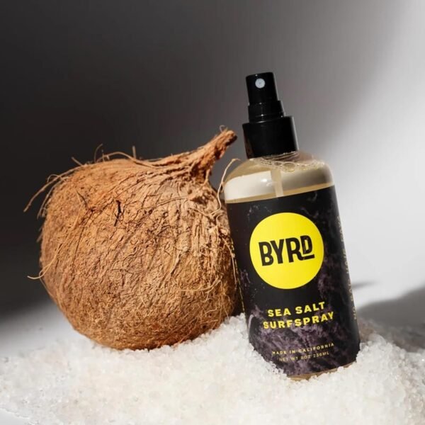 Byrd Sea Salt Surfspray, Salty Coconut Scent, Texturizing and Volumizing Mist for Hydrated, Shiny Surfer Hair, Safe for All Hair Types, 8 Fl Oz - Image 7