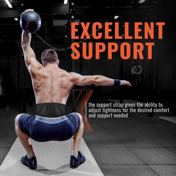 Weight Lifting Belt for Men and Women, 6 Inch, Bodybuilding & Fitness Back Support for Cross Training Workout, Squats, Lunges - Image 9