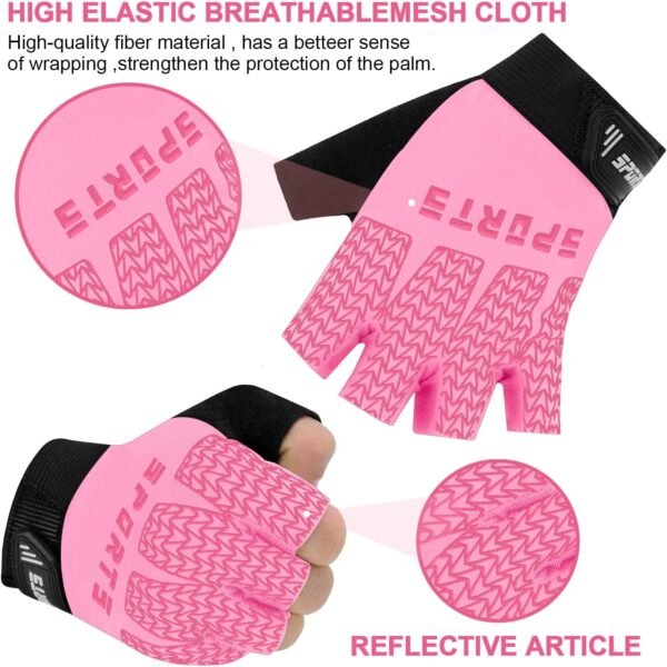 Kids Fingerless Sport Cycling Glove, Non-Slip Toddler Half Finger Fishing Gloves for Child Climbing Riding Biking Outdoor Sports - Image 4