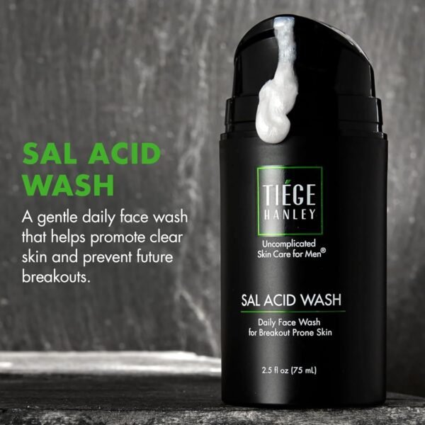 Tiege Hanley Salicylic Acid Cleanser for Men - Gentle & Deep Cleansing Acne Face Wash for Clear Skin - Prevent Breakouts & Helps Control Oil Production, Minimizing Blackheads & Reduce Pore Size - Image 4