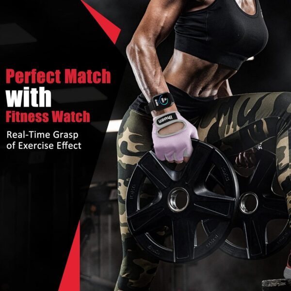 ihuan Huan Lightweight Breathable Workout Gloves Partition Palm Protection Gym | Enhance Grip Weight Lifting for Exercise | Fitness | Cycling Men & Women - Image 3