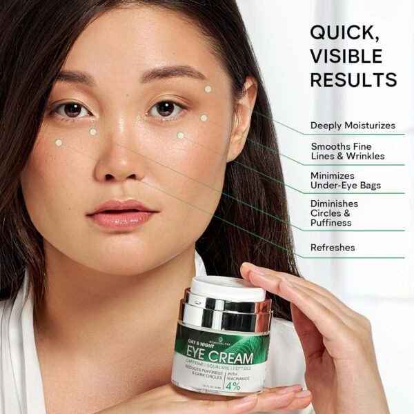 REMEDIAL PAX Eye Cream for Dark Circles and Puffiness, Bags Under Eyes Treatment, Anti-Aging Collagen Eye Cream for Wrinkles, Day & Night Caffeine Eye Cream with Niacinamide Dimethicone - Image 3