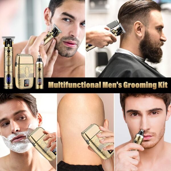 Professional Hair Trimmer Hair Clippers for Men, Nose Hair Trimmer Men's Shaver Set,Cordless T-Blade Beard Trimmer Mens Barber Clippers,Electric Foil Shavers Razor for Men Haircutting Kit - Image 3