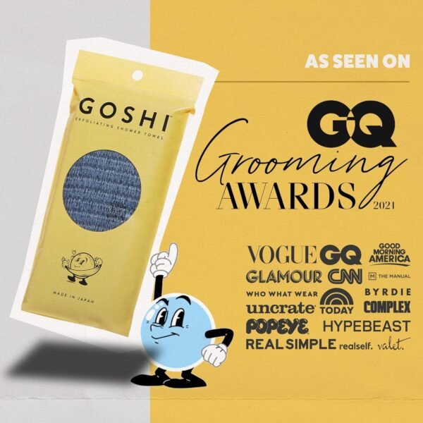 GOSHI Exfoliating Shower Towel - Rip-Resistant Exfoliating Washcloth for All Skin Types - Made in Japan - Image 5