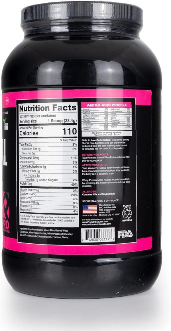 Whey Protein Powder for Women Vanilla Powder - Low Carb Gluten-Free Grass-Fed rBGH-Free Protein - Supports Weight Loss - Natural Stevia Sweetened Protein Shake, 20g Protein (Creamy Vanilla, 2lb) - Image 10
