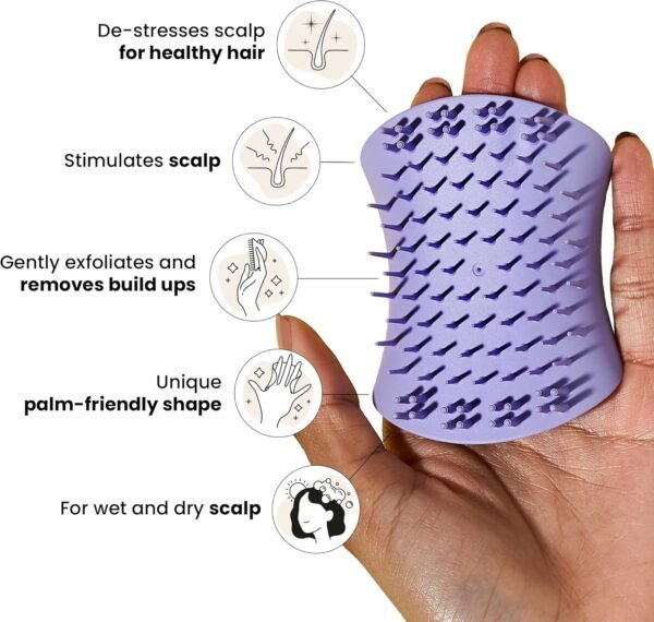 Tangle Teezer Scalp & Shampoo Hairbrush, to Exfoliate, Massage, and Cleanse, for All Hair Types, Lavender Lite Purple - Image 5