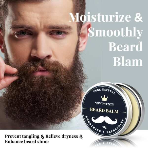 Beard Growth Kit - 7 Pcs Beard Care Kit for Men, Includes Beard Wash, Beard Oil&Growth Oil, Beard Conditioner, Beard Balm, Beard Comb, Gift Box Set for Boyfriend Husband Fathers - Image 9