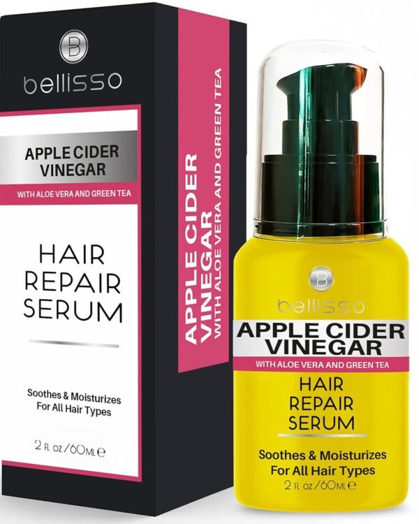 Apple Cider Vinegar Hair Serum Oil - Anti Frizz Styling Product to Stop Flaky and Itchy Scalp - Repair Treatment for Dry and Damaged Hair - Intense Moisturizer for Women and Men – For All Hair Types - Image 2