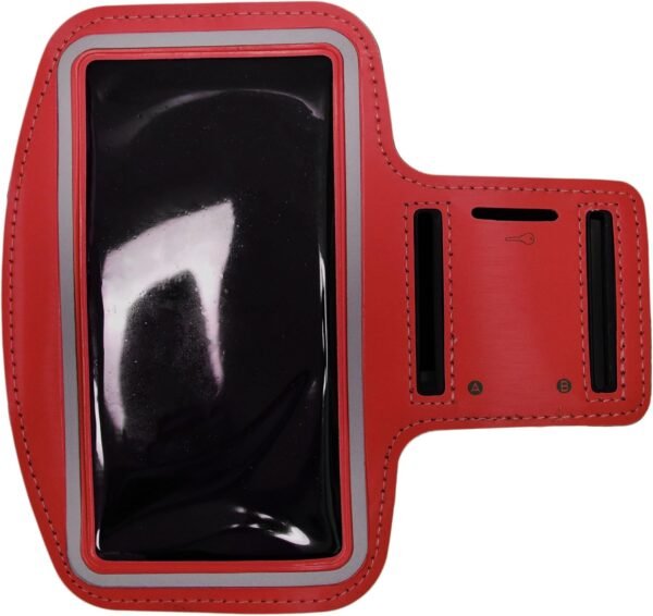 Set of 3 Phone Armbands! Sizes for Large and Small Phones - Universal Fit! Reflective - Key Pocket - Fits Large & Small Arms - Bright and Beautiful Colors! (Large Phone - Light Blue, Black, Red) - Image 5
