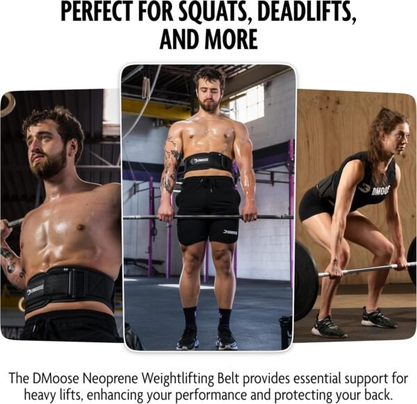 DMoose Fitness Neoprene Weight Lifting Belt - Adjustable 6" Gym Support for Stability & Lumbar Support - Sweat Resistant Weightlifting Belt for Men & Women for Squats, Deadlifts & Bench Presses - Image 7