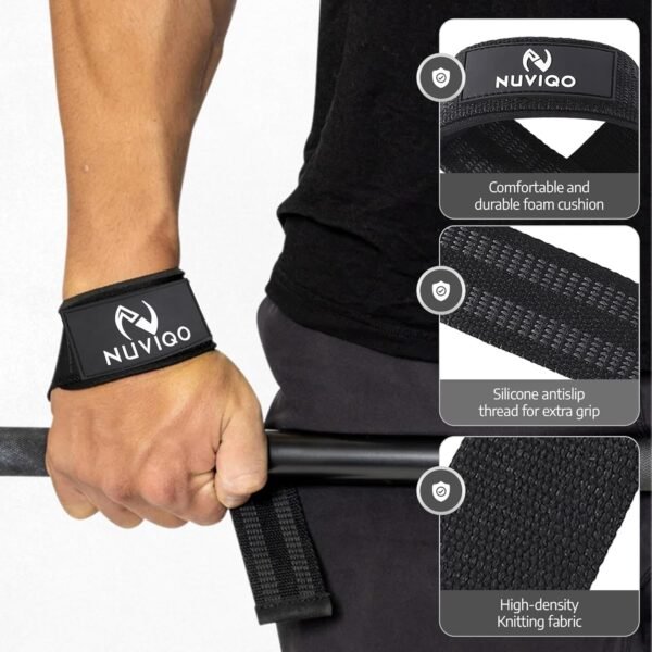 9 Pcs Gym Accessories Set Featuring Barbell Pad with 2 Safety Straps - 2 Ankle Straps for Cable Machine - 2 Weight Lifting Straps - Hip Resistance Band - Carry Bag for Hip Thrust Pad - Image 7
