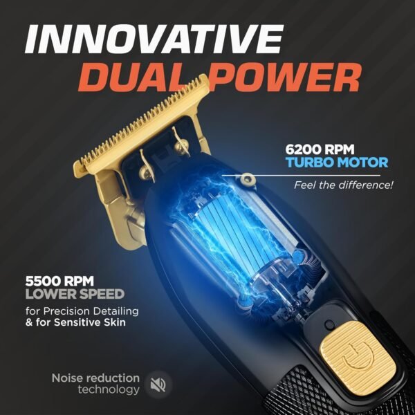 Fagaci Professional Hair Clippers for Men Set Turbo Power with Precise Cutting, Barber Clippers for Hair Cutting, Cordless Hair Clippers and Trimmers Set, Maquina de Cortar Cabello, Haircut Barber Kit - Image 3