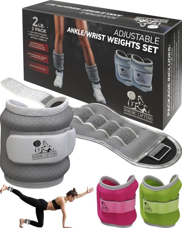 Ankle/Wrist Weights (1 Pair) for Women, Men and Kids - Fully Adjustable Weight for Arm, Hand & Leg - Best for Walking, Jogging, Gymnastics, Aerobics - 1 Year Warranty - Image 2