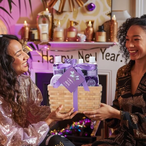 Gift Basket for Women, Luxury 11Pcs Floral Perfume Scents Bath and Body Home Spa Gift Kit with Bubble Bath, Body Lotion, Relaxing Self Care Gifts Basket for Her, Birthday Gifts for Women - Image 7