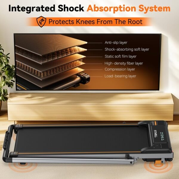 Walking Pad Under Desk Treadmill for Home Office Small Spaces with Incline, 3 in 1 Portable Mini Walking Jogging Running Compact 2.5 HP Machine - Image 7