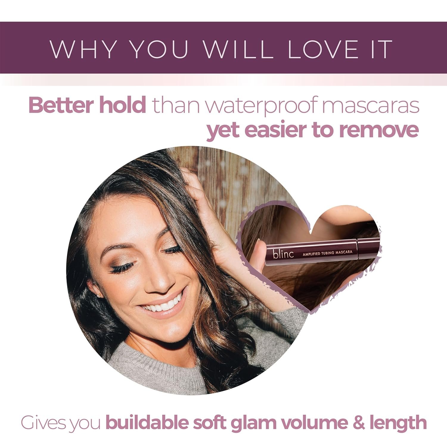 Blinc Amplified Tubing Mascara, Ultra-Longwearing Washable, Soft-Glam Volumizing, Lengthening and Defining, Gluten & Cruelty Free, Black, 9mL / 0.30 Fl. OZ - Image 8