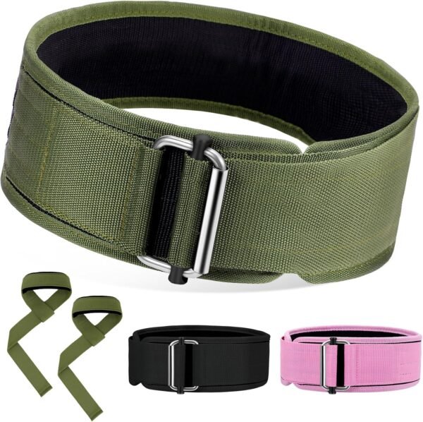 Weight Lifting Belt and Lifting Straps: Weightlifting Gym Belt for Men Women Deadlift Squats Belt for Bodybuilding Workout - Image 2
